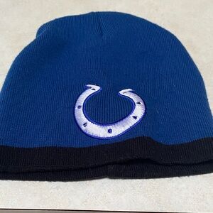 Youth NFL Reebok Colts Hat Blue and Black Beanie with Horseshoe Logo